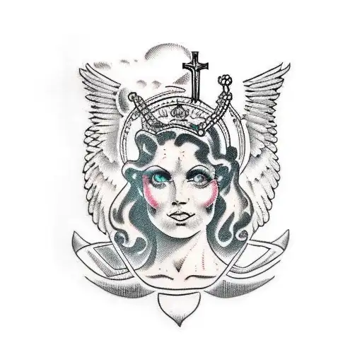 Bible Angel tattoo design idea