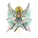 Bible Angel tattoo design idea