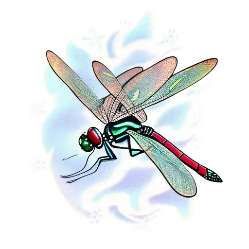 Dragonfly with ice skates  tattoo design idea