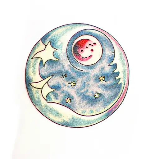 moon phases tattoo design idea