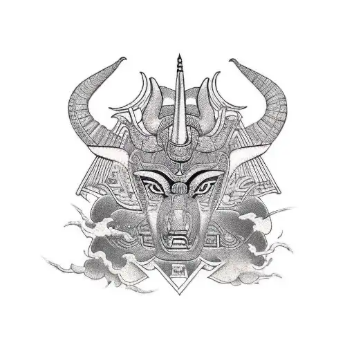 Anubis, scale of judgement tattoo design idea