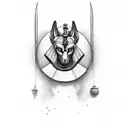 Anubis, scale of judgement tattoo design idea