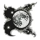 triple moon tattoo design idea