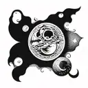 triple moon tattoo design idea