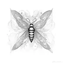 corazón mariposa abeja tattoo design idea