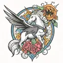 unicorn batman symbol tattoo design idea