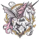 unicorn batman symbol tattoo design idea