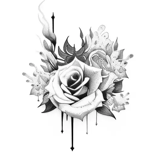 Floral F1 race car tattoo design idea