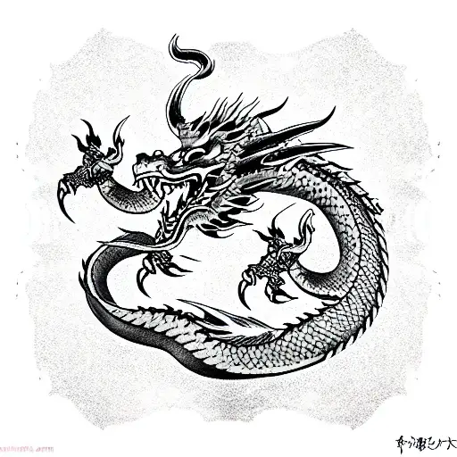 Dragon on edge tattoo design idea