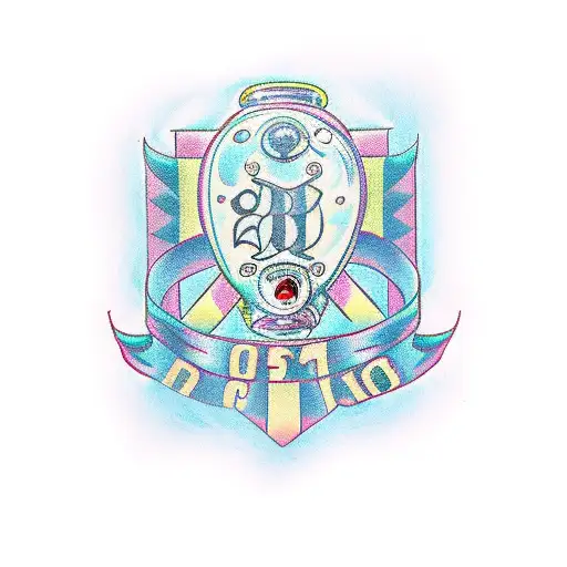 child's initials and stoonwatches  tattoo design idea