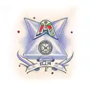 child's initials and stoonwatches  tattoo design idea