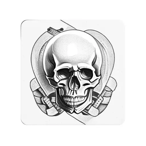 Skull playing cards tattoo design idea