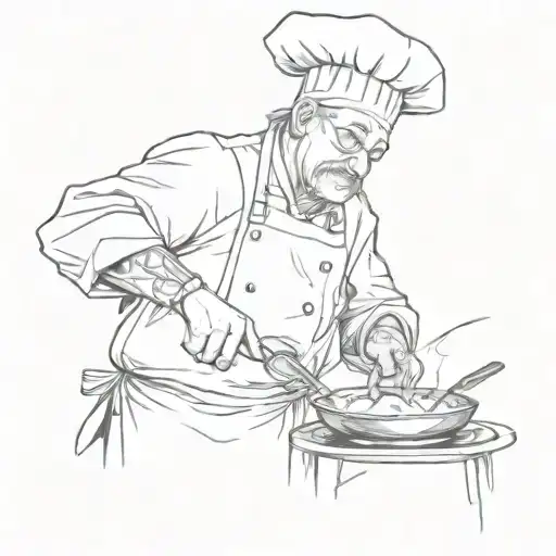 chef cooking tattoo design idea