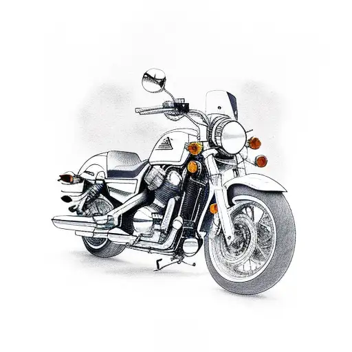 honda shadow 740 old-school  tattoo design idea