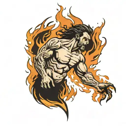 mark of Cain on fire  tattoo design idea