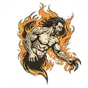 mark of Cain on fire  tattoo design idea