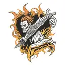 mark of Cain on fire  tattoo design idea