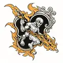 mark of Cain on fire  tattoo design idea