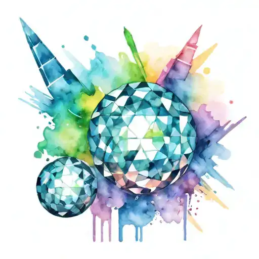 disco ball and broken crayons tattoo design idea