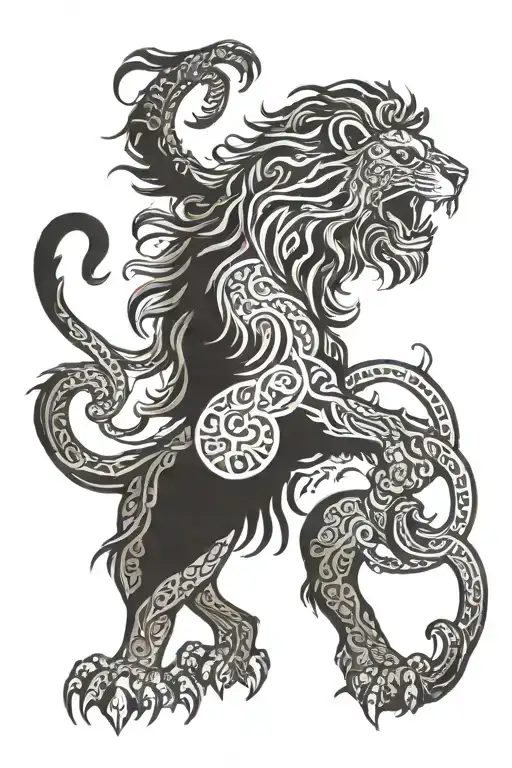 Scottish lion tattoo design idea