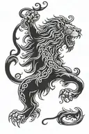 Scottish lion tattoo design idea