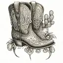 Cowboy Boots, Cactus, Arizona, western style tattoo tattoo design idea