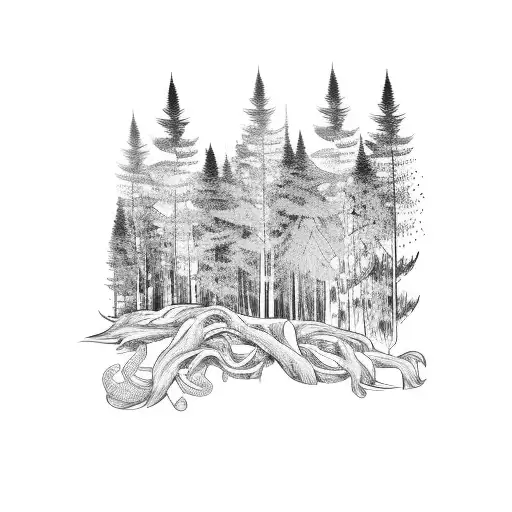 Forest trail tattoo design idea