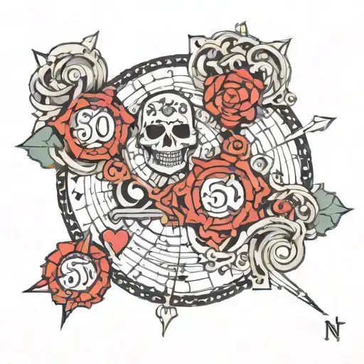 50°02'12.5"N 14°19'41.6"E coordinate numbers tattoo design idea