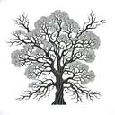 leafless tree tattoo design idea