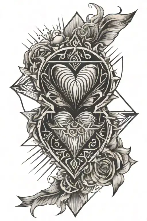 sun crown heart tattoo tattoo design idea