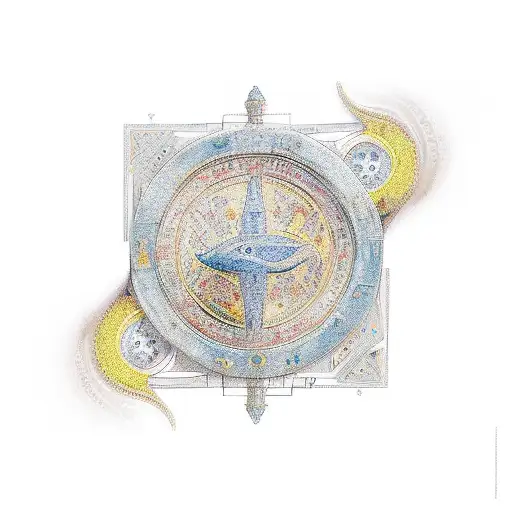 istanbul with byzant elements tattoo design idea