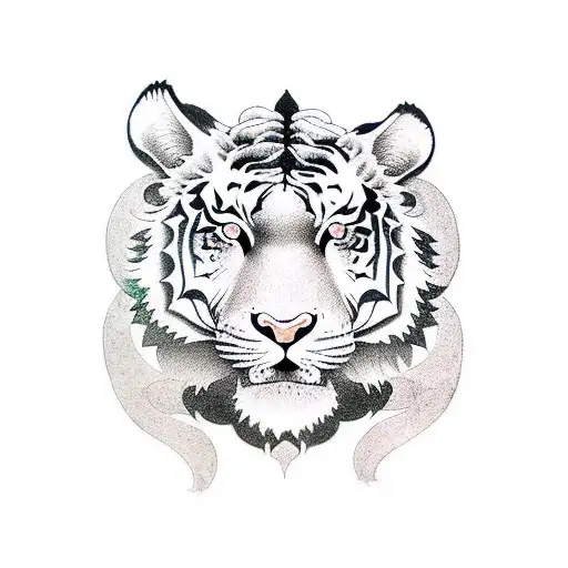  Aries tiger print tattoo design idea