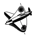 coordinates surrounded by spitfire and paper airplane with poppy tattoo design idea