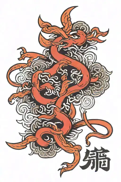 Bro Love in Chinese symbol intertwined tattoo design idea