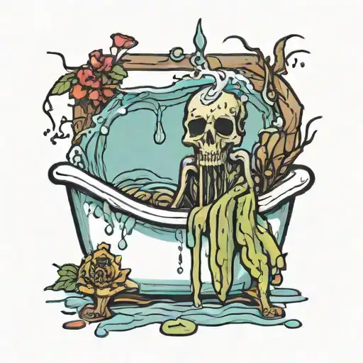 rotting bathtub  tattoo design idea