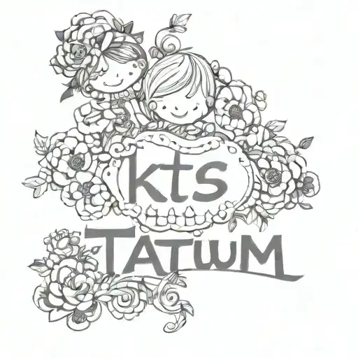 Kids names with Tatum tattoo design idea