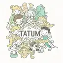 Kids names with Tatum tattoo design idea