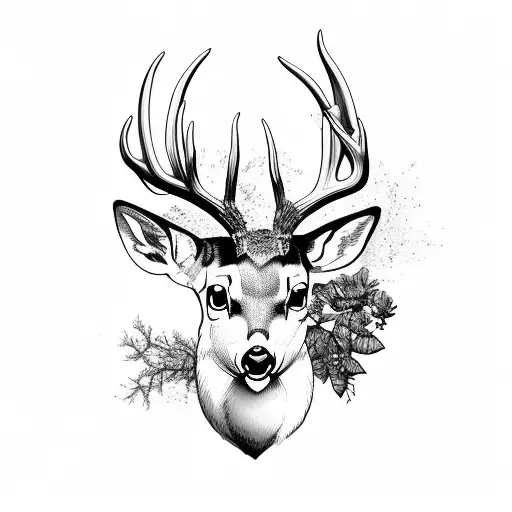 whitetail buck tattoo design idea