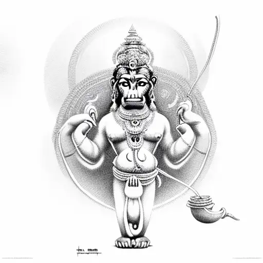 Hanuman tattoo design idea