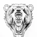 Bear roaring tattoo design idea