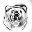 Bear roaring tattoo design idea