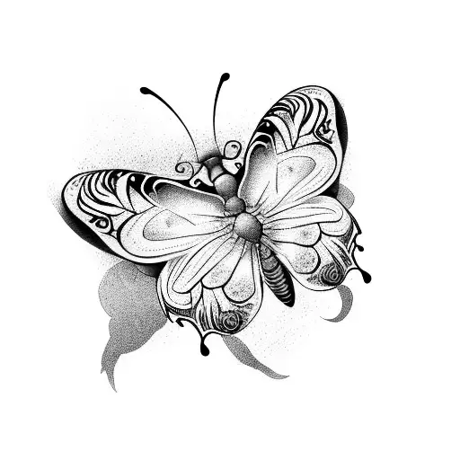Combine a butterfly with your favorite animal in a unique way tattoo design idea
