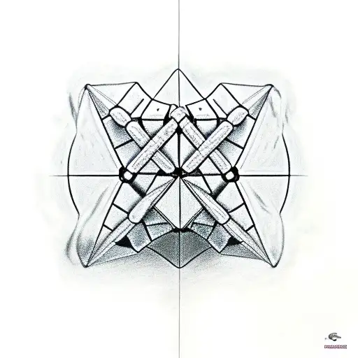 A geotechnical engineer holding a Rubik's cube with mathematical equations surrounding them tattoo design idea