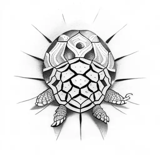 Indian star tortoise tattoo design idea