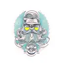 bearded lady tattoo design idea