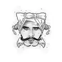 bearded lady tattoo design idea