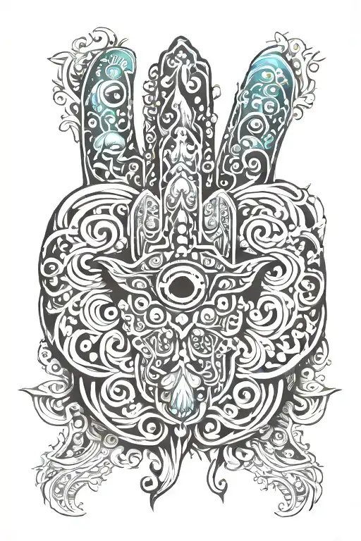 hamsa hand tattoo design idea