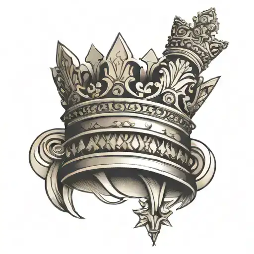 crown on queen chess piece  tattoo design idea