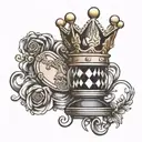 crown on queen chess piece  tattoo design idea