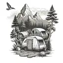 camping themed tattoo tattoo design idea